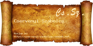 Cservenyi Szabolcs névjegykártya