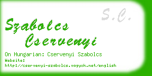 szabolcs cservenyi business card
